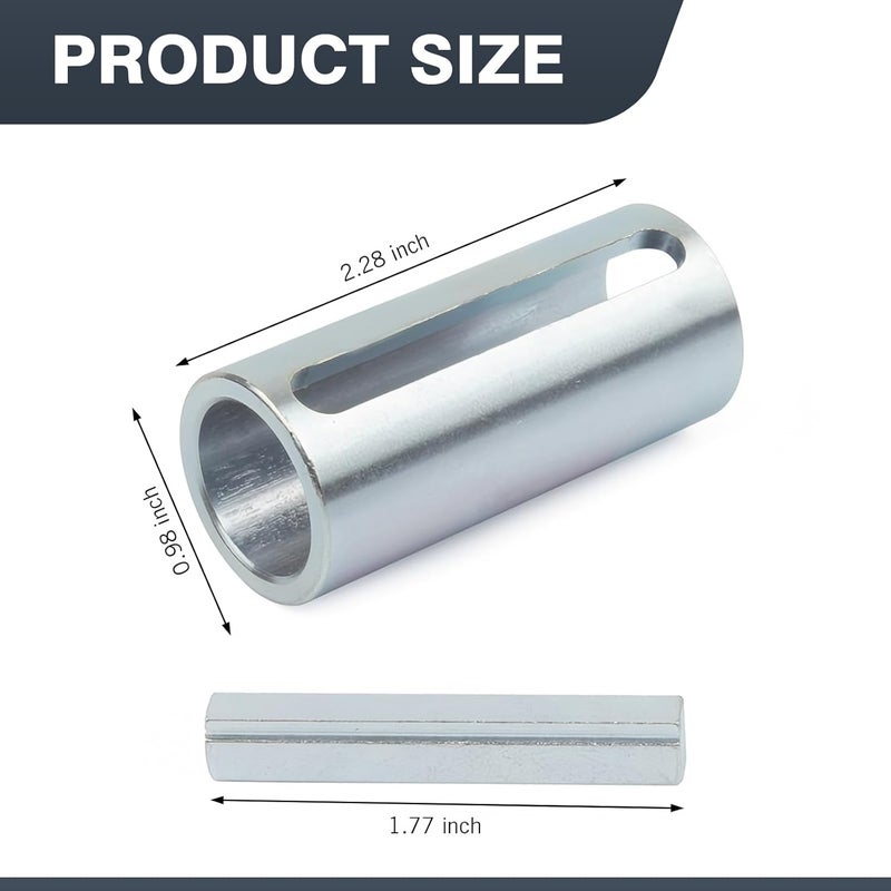 Arwrilt Gas Engine Pulley Crank Shaft Sleeve Adapter, 3/4" to 1" Stainless Steel Shaft Adapter Pulley Predator, Pulley Bore Reducer Bushing Sheave with Step Key (Silver) - Image 2